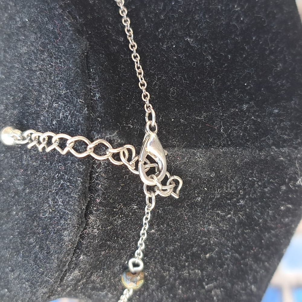 Silvertone Agate Stone Neclace - image 4